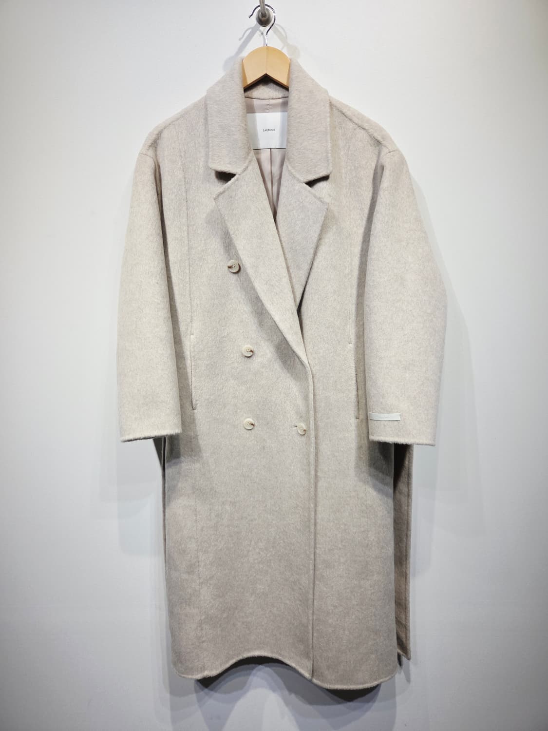 LAURENHI 로렌하이 퓨어 뉴 울 100% 더블 롱 코트 상품이미지2
