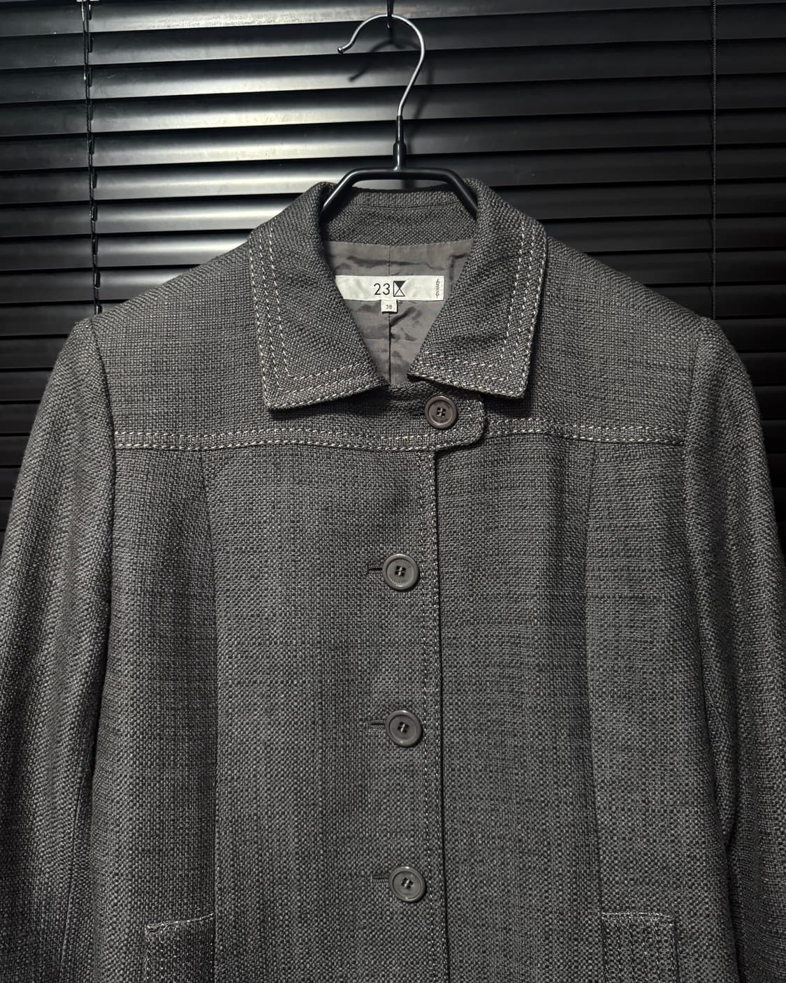 VINGT TROIS 울 트위드 단추 일본 빈티지 싱글 숏코트 크롭 자켓 상품이미지3