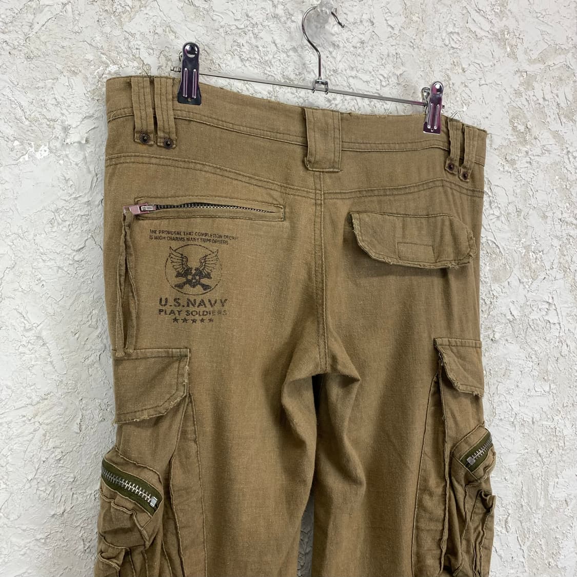 BOOTY TRAP JEANS 린넨 블렌드 부츠 컷 카고 팬츠 상품이미지5