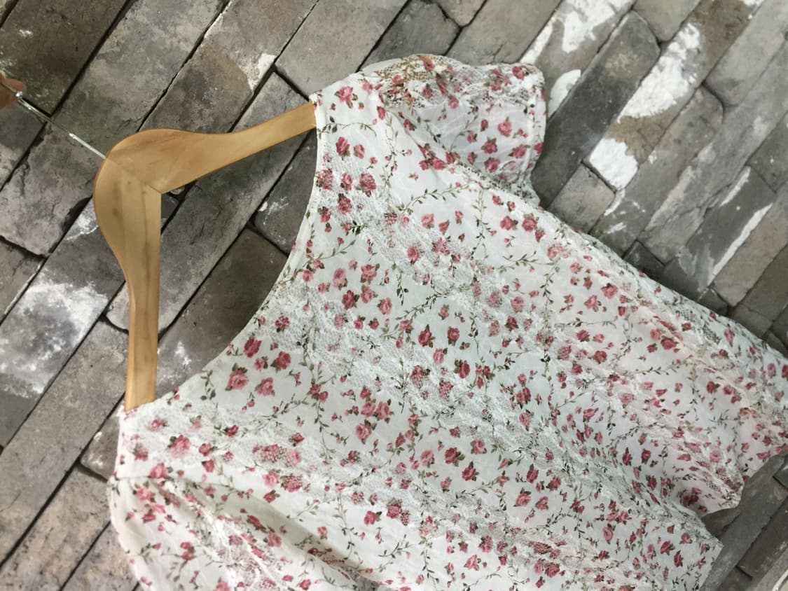 vintage flower lace balloon T blouse 상품이미지2