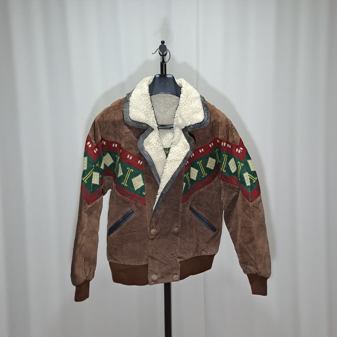 (택포) 빈티지 리얼레더 쉐르파 자켓 L B200 상품이미지1