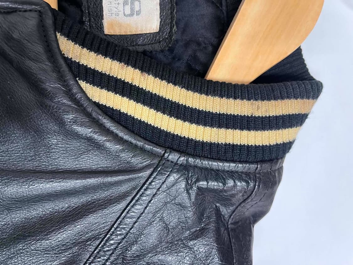 [L] Hante Champs Leather 스타디움 가죽 바시티 자켓  상품이미지7