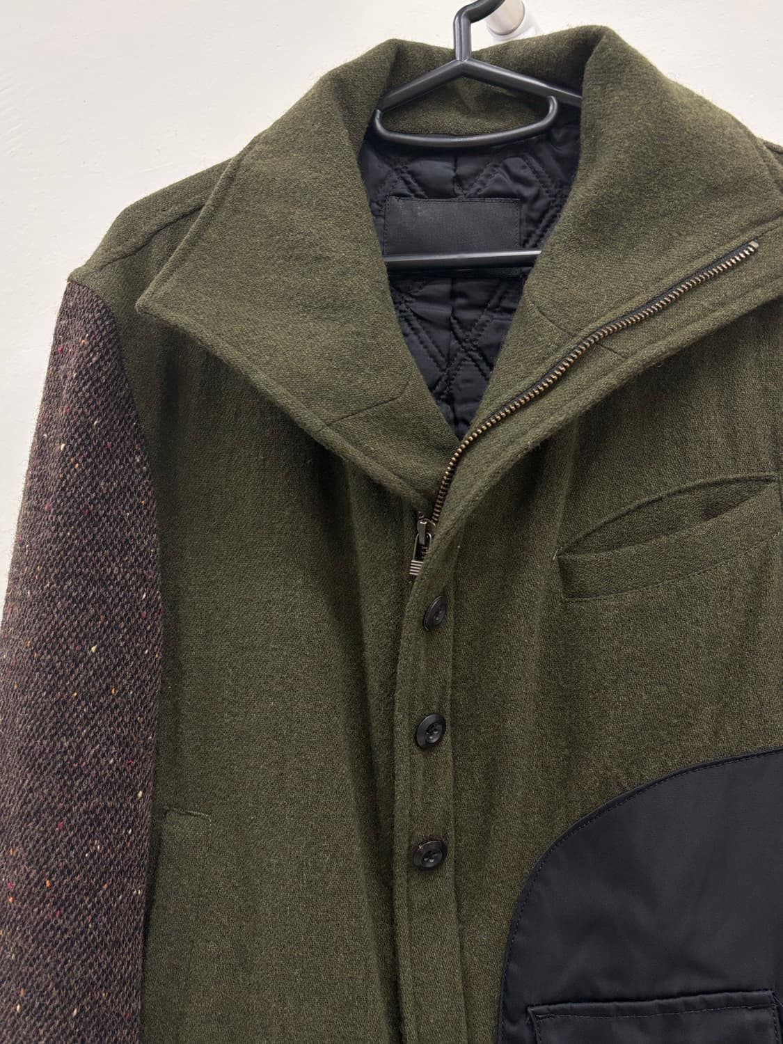 빈티지 카키 하이넥 울 자켓 상품이미지8