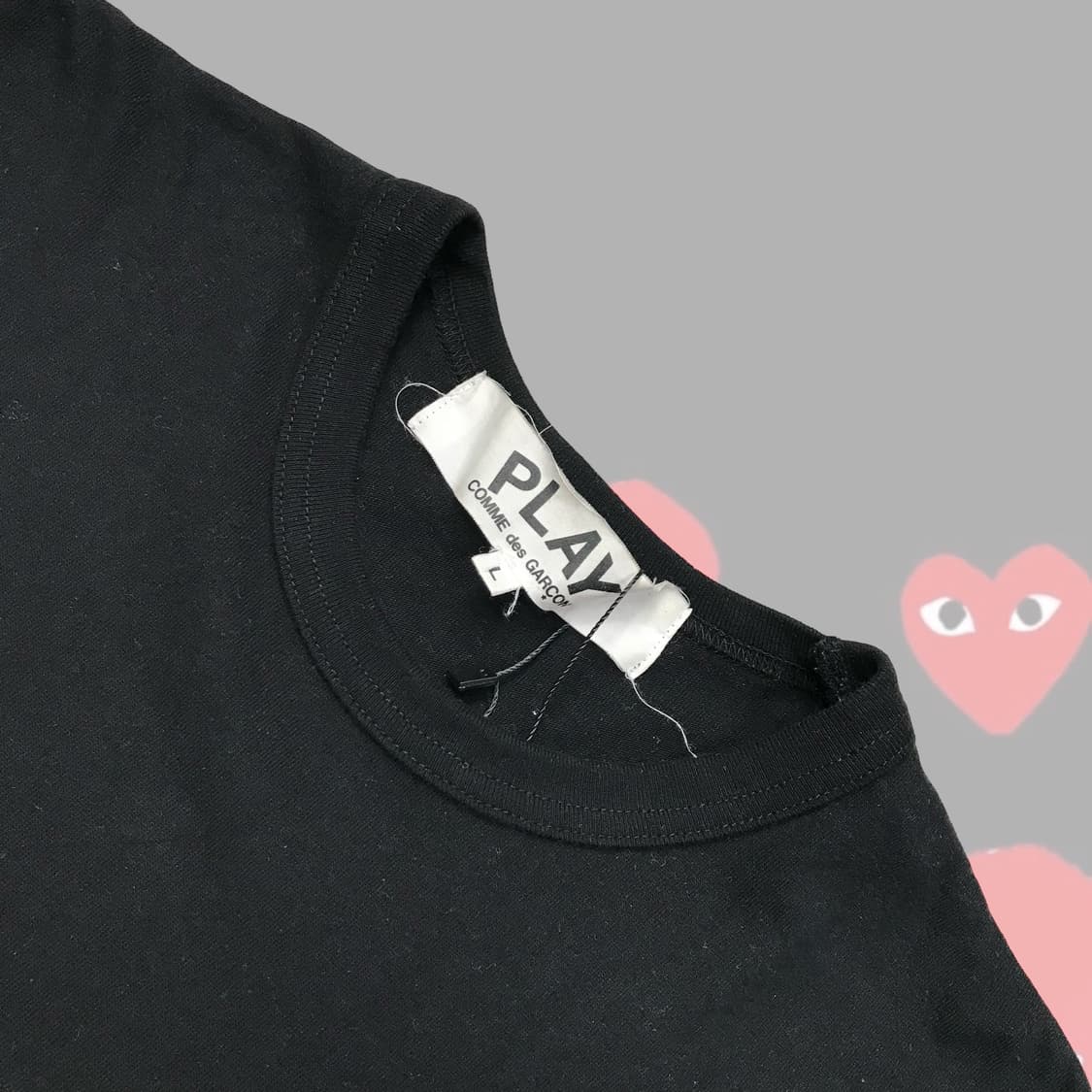 꼼데가르송 금장로고 블랙 반팔티 상품이미지3