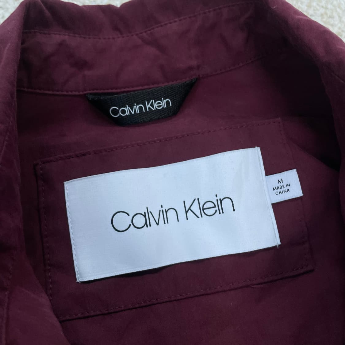 캘빈클라인 투 포켓 롱슬리브 오버셔츠 버건디 상품이미지4