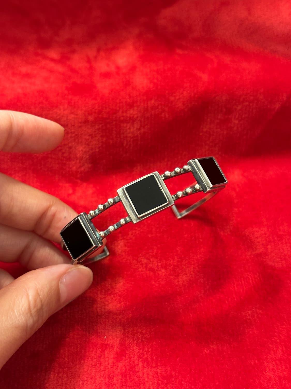 Vintage onyx 925silver bangle   상품이미지1