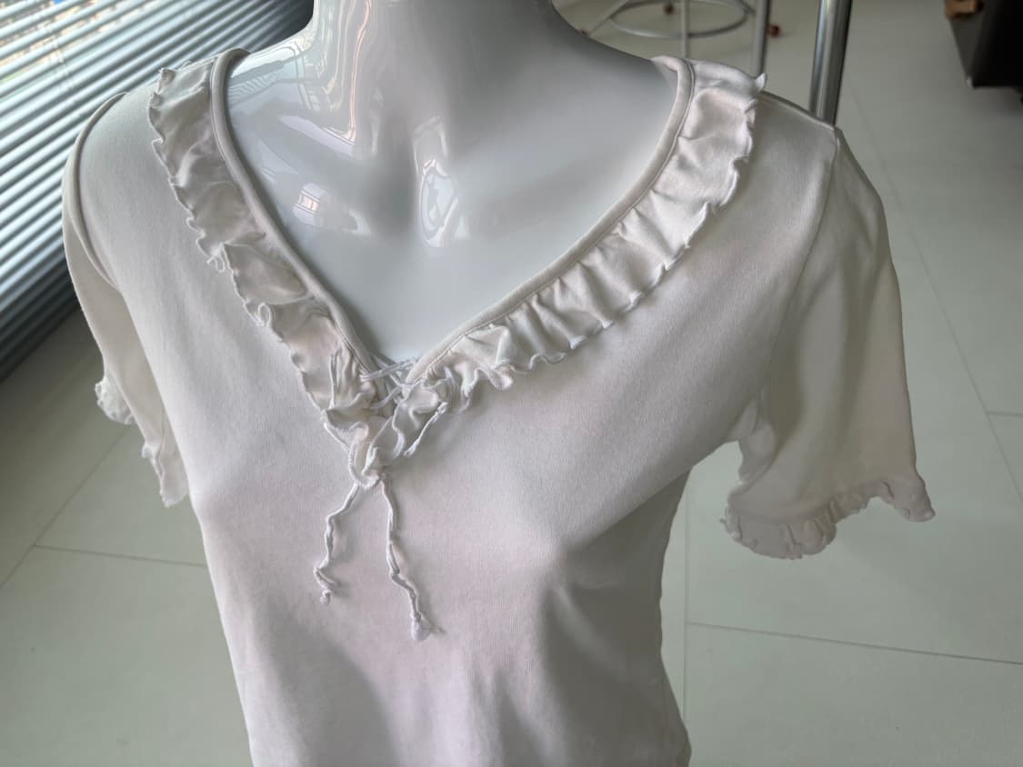 ribbon ruffle collar top 상품이미지4