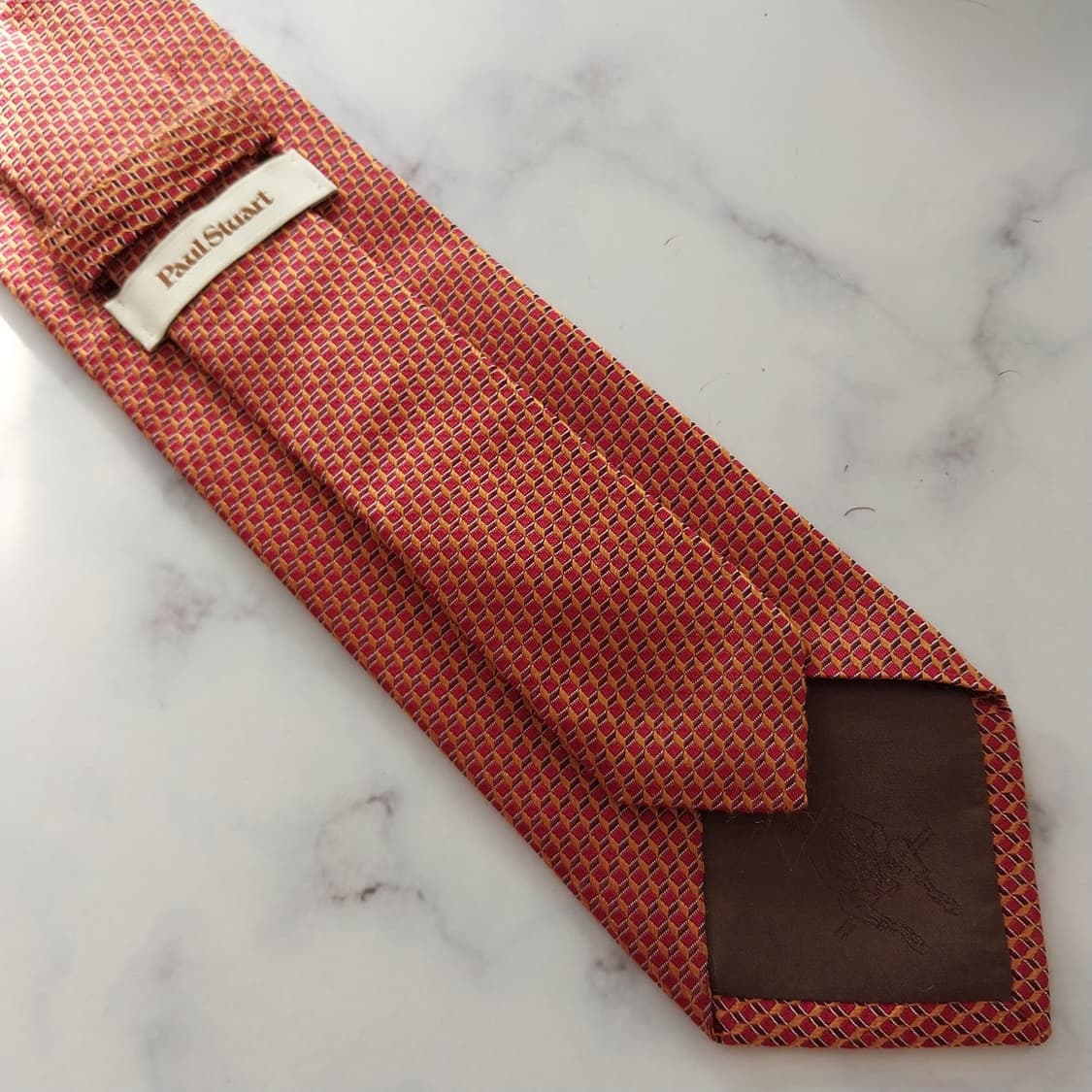 폴스튜어트 실크 오렌지 자카드 넥타이 8.3cm A등급 K1316
 상품이미지8