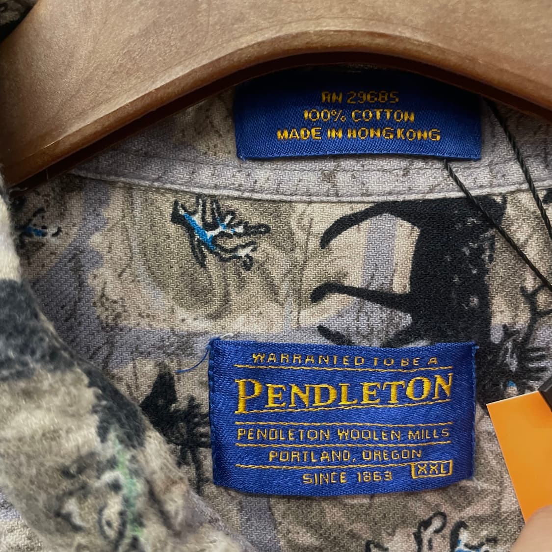 펜들턴 빈티지 순록 애니멀 패턴 플란넬 버튼업 셔츠 N295 상품이미지7