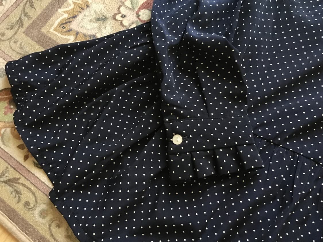 프릴 도트 네이비 롱 티셔츠 상품이미지2