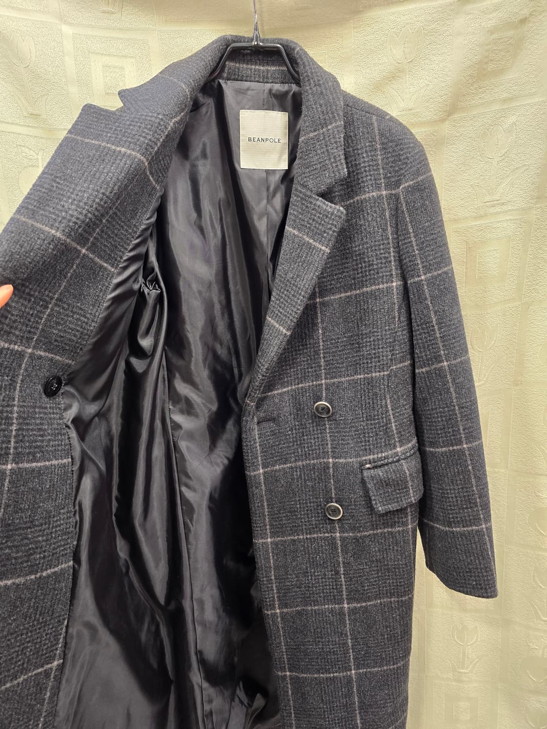 빈폴 체크 모+캐시미어 롱코트 S(55) 상품이미지7