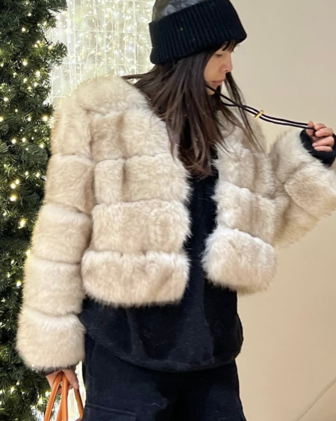 립합 퍼 베이지 황신혜 퍼 상품이미지1