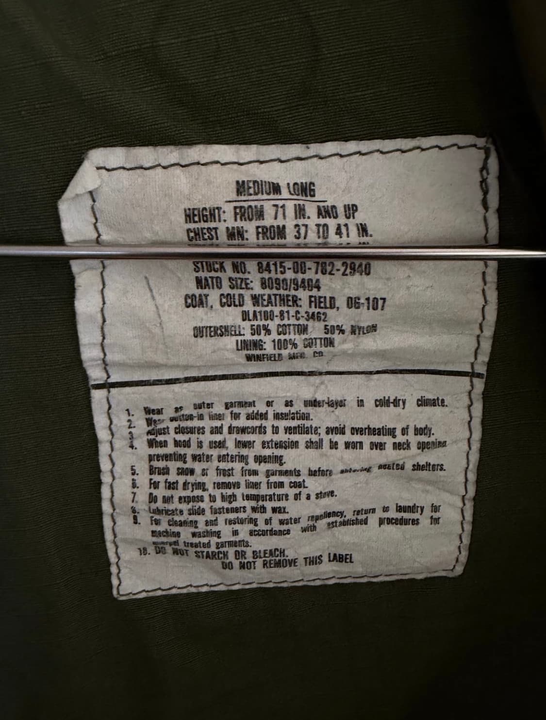 m65 필드자켓 오리지널 미디움 롱 상품이미지4