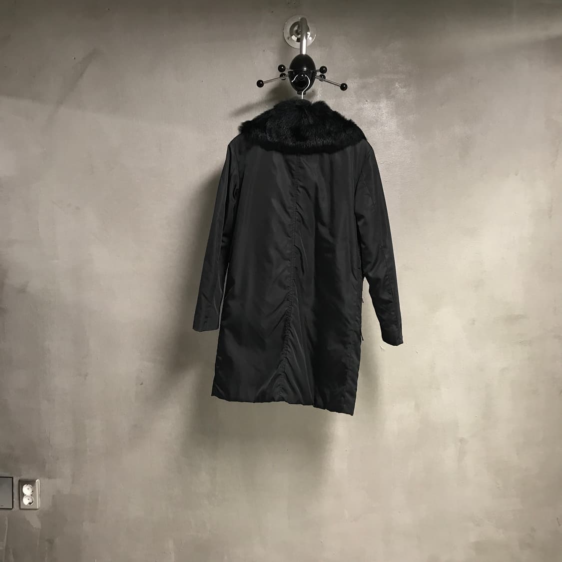 프라다 블랙 퍼 코트 40(W) 상품이미지7