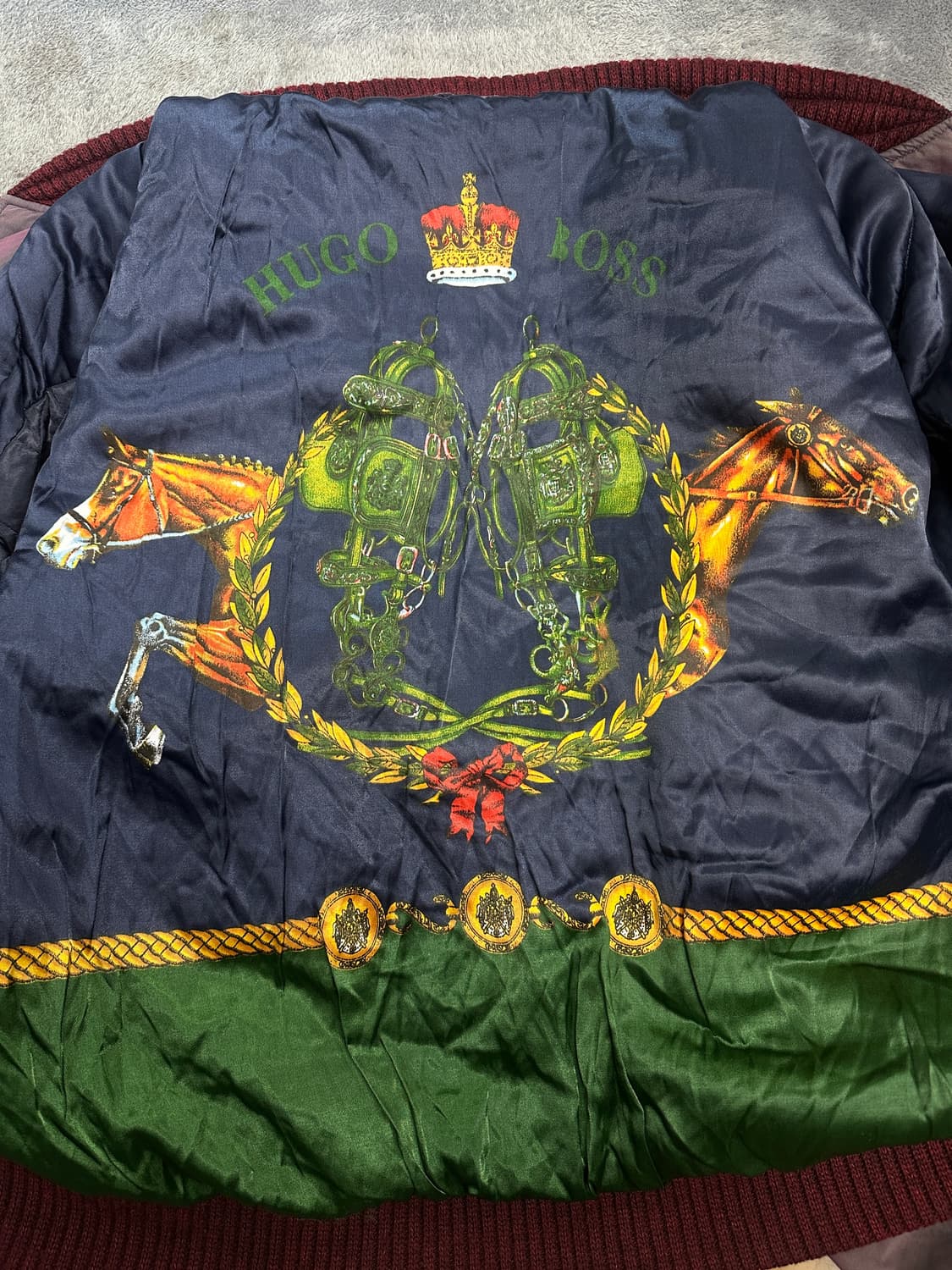 80s HUGO BOSS 봄버 자켓 XL 상품이미지9