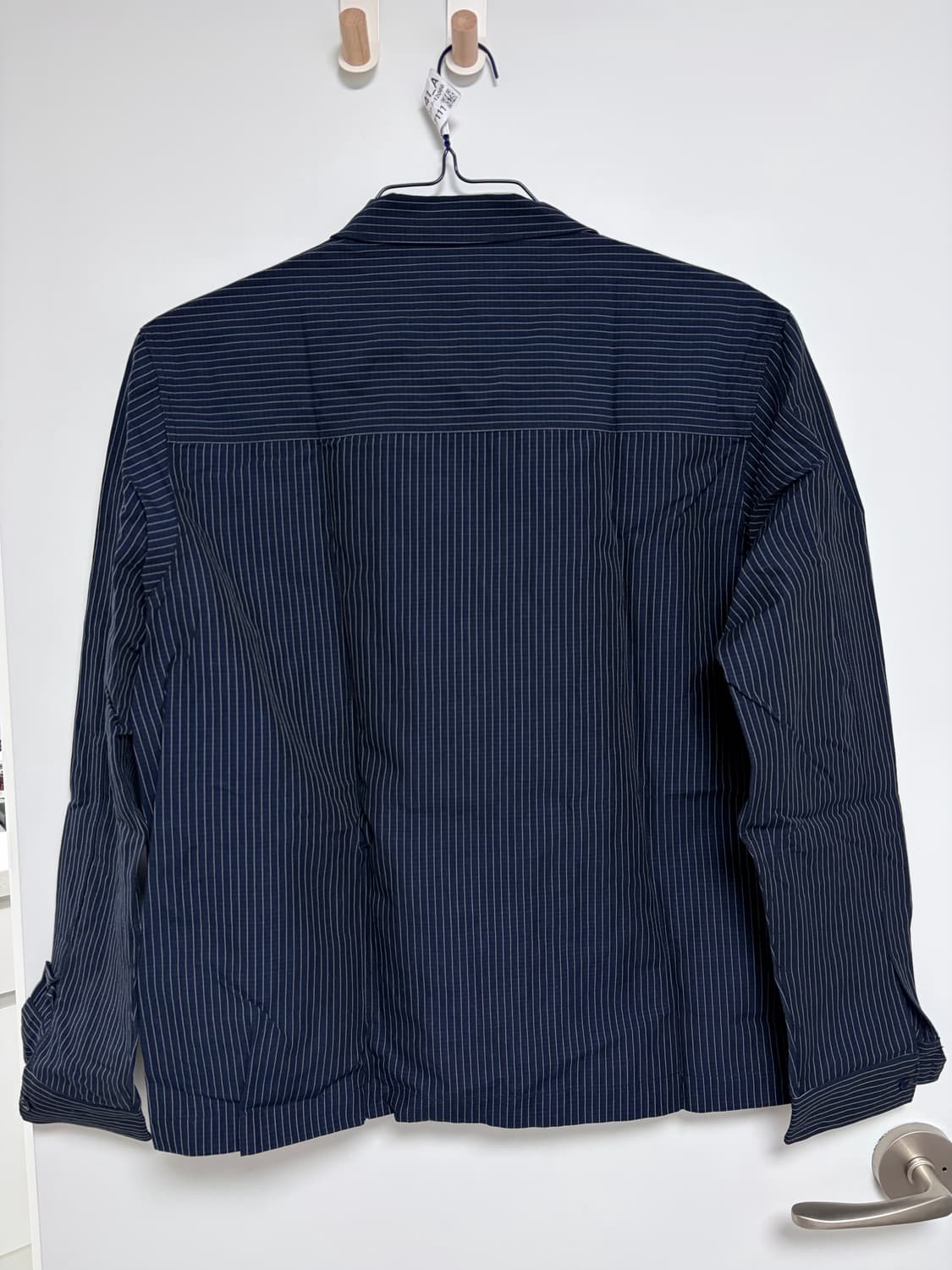 [미시착 새상품] YMC 보위 지프 셔츠 네이비 스트라이프 XL 상품이미지4