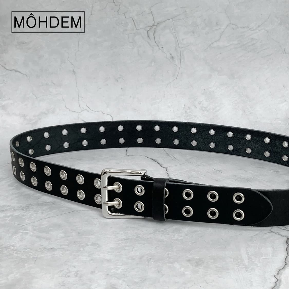 [Unisex]더블 아일렛 이태리소가죽 벨트 상품이미지1