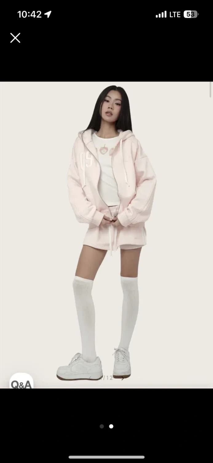 클리시어 09 후드 핑크 스커트 세트 상품이미지1