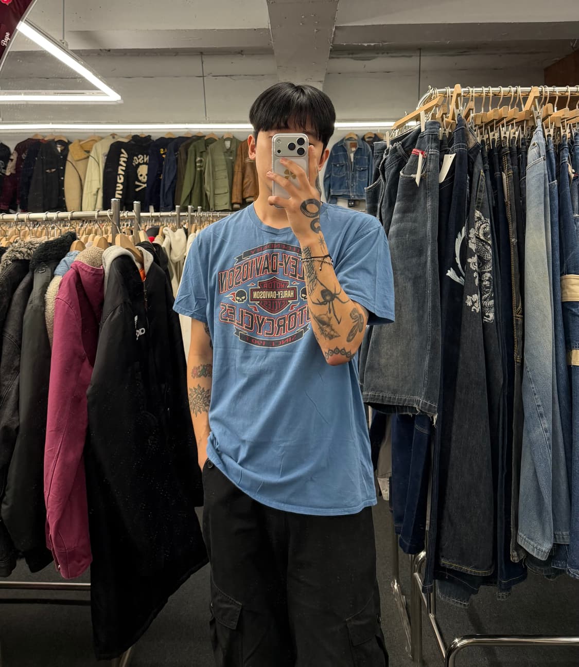 XL) 할리데이비슨 빈티지 버지니아비치 할리 프린팅 반팔 티셔츠 상품이미지1