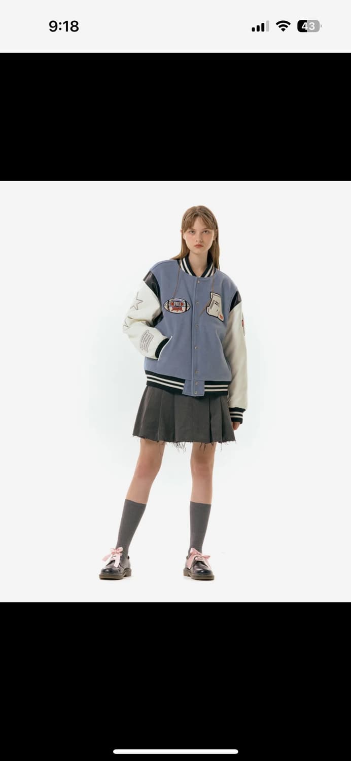 아메스 바시티 FOOTBALL VARSITY JACKET BLUE 상품이미지7