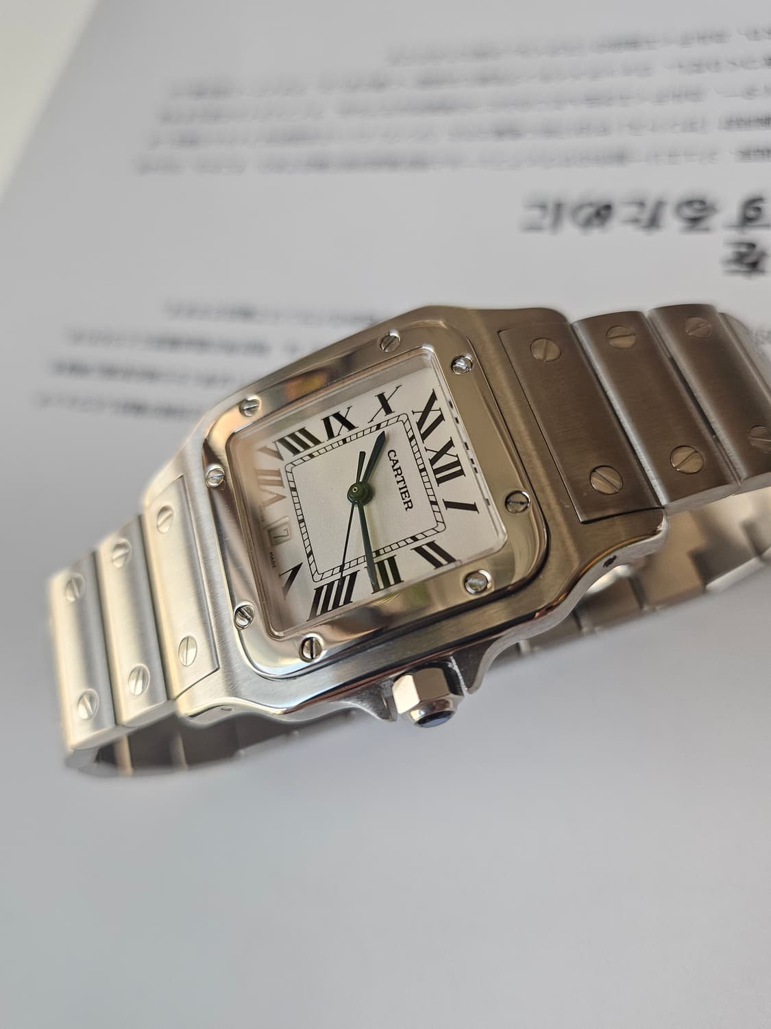 까르띠에 산토스 갈베 라지 스틸 쿼츠 상품이미지2