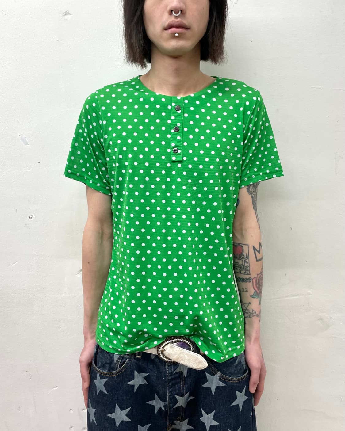 Button Green Dot Short Sleeve 상품이미지1