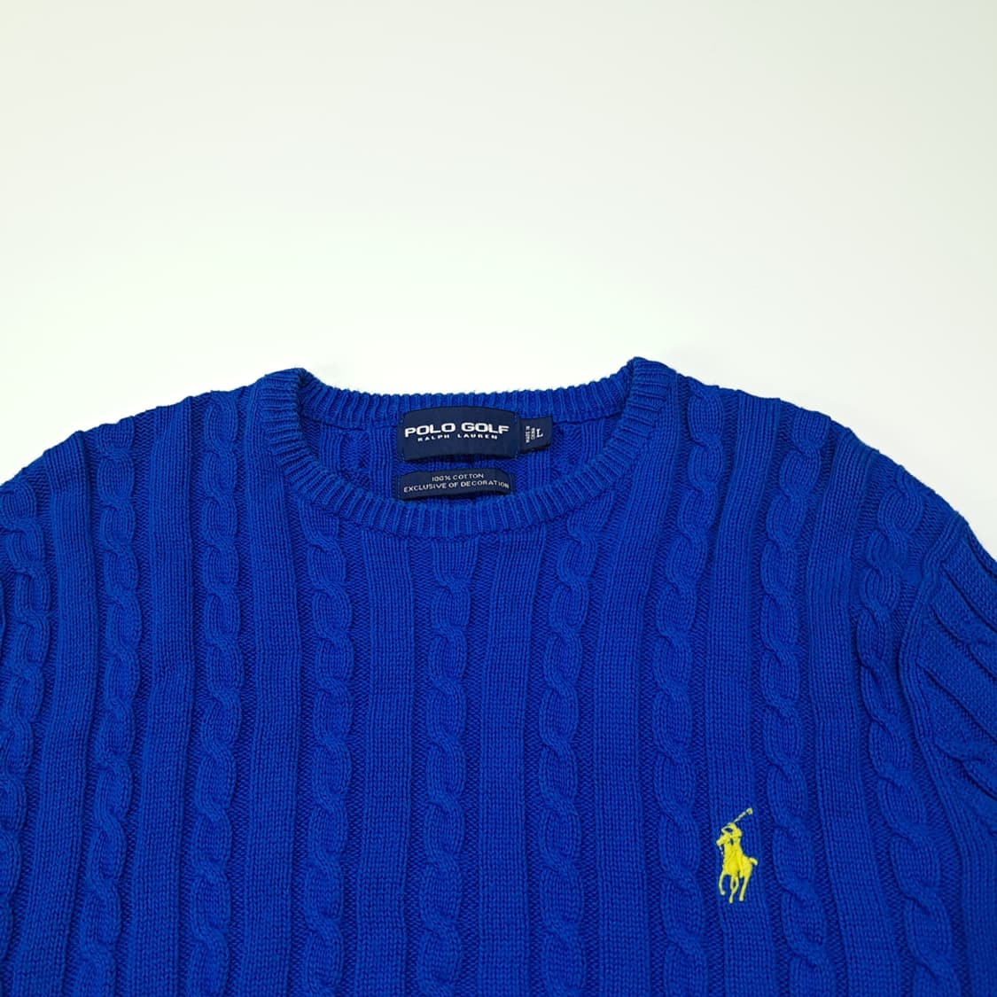 CL010 L 폴로 골프 로얄 블루 코튼 니트 상품이미지2