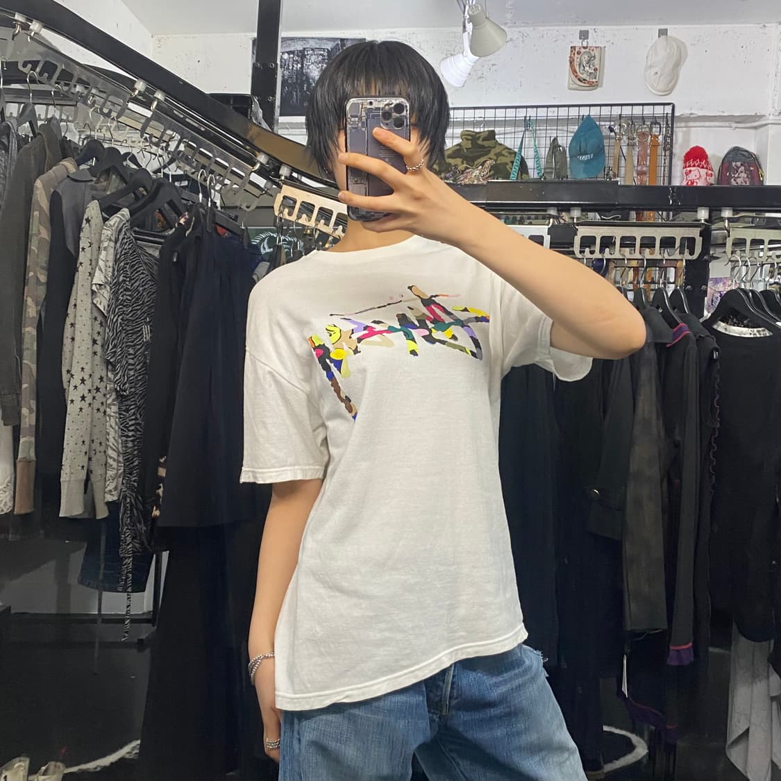 Stussy X Bape 30주년 카모 레터링 반팔 티셔츠 상품이미지7