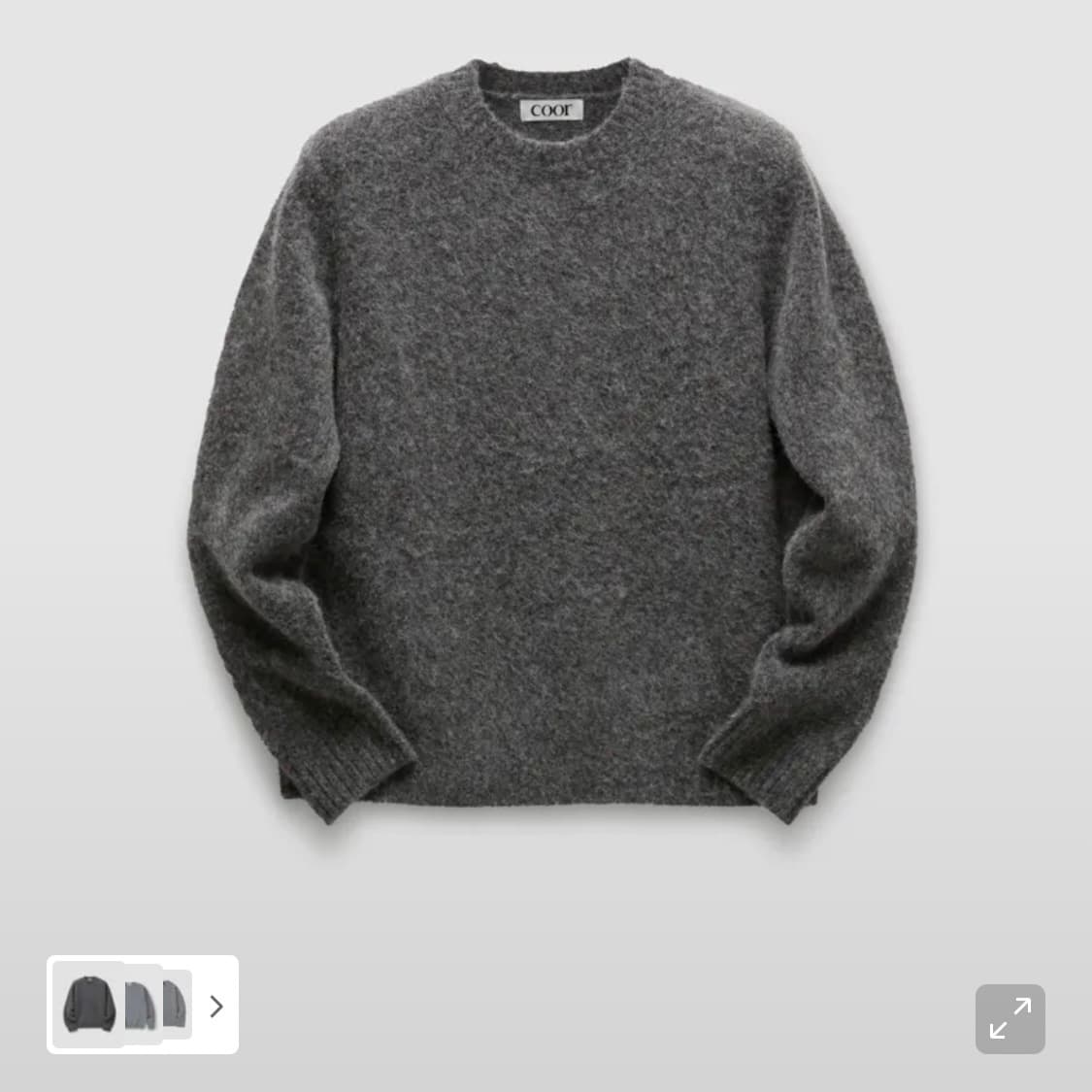 쿠어 헤어리 알파카 블렌드 크루넥 스웨터 L 상품이미지1