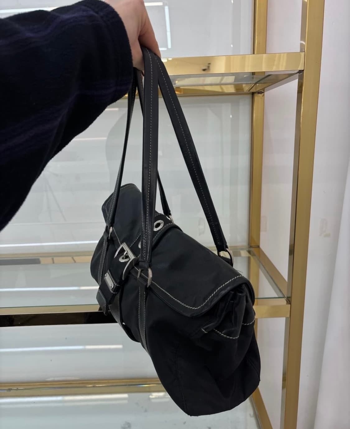 프라다 버클 스티치 테수토 포코노 레더 상품이미지3