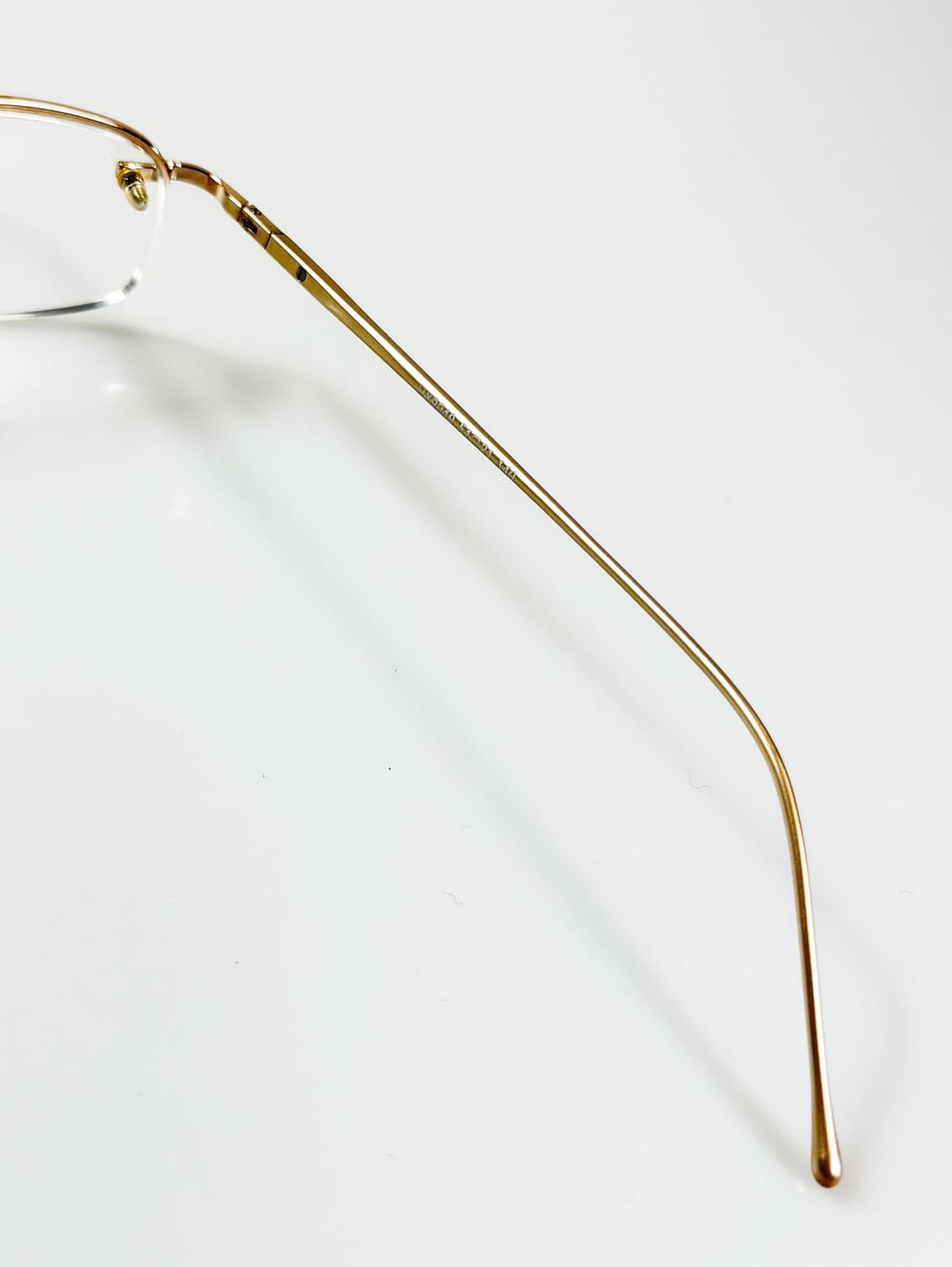 90s TITANIUM OPTICAL 골드 반무테 스퀘어 빈티지 안경 상품이미지6