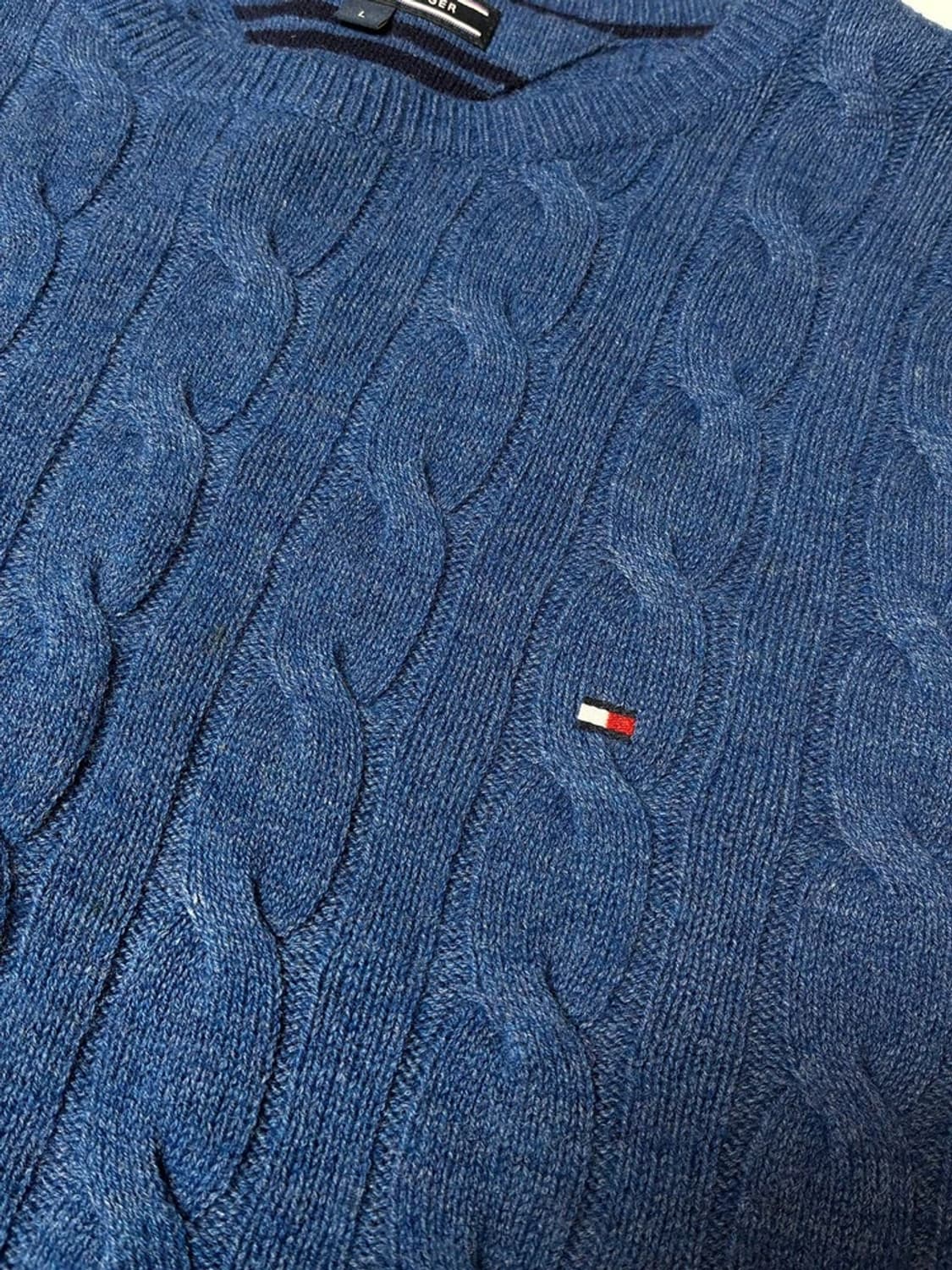 타미힐피거 솔리드 꽈배기 울 니트 PN8214 상품이미지3