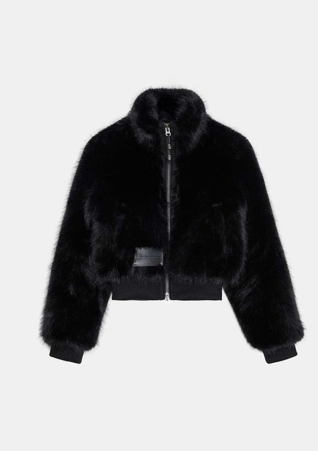 에트오소매 인조 모피 크롭 재킷 블랙 상품이미지2