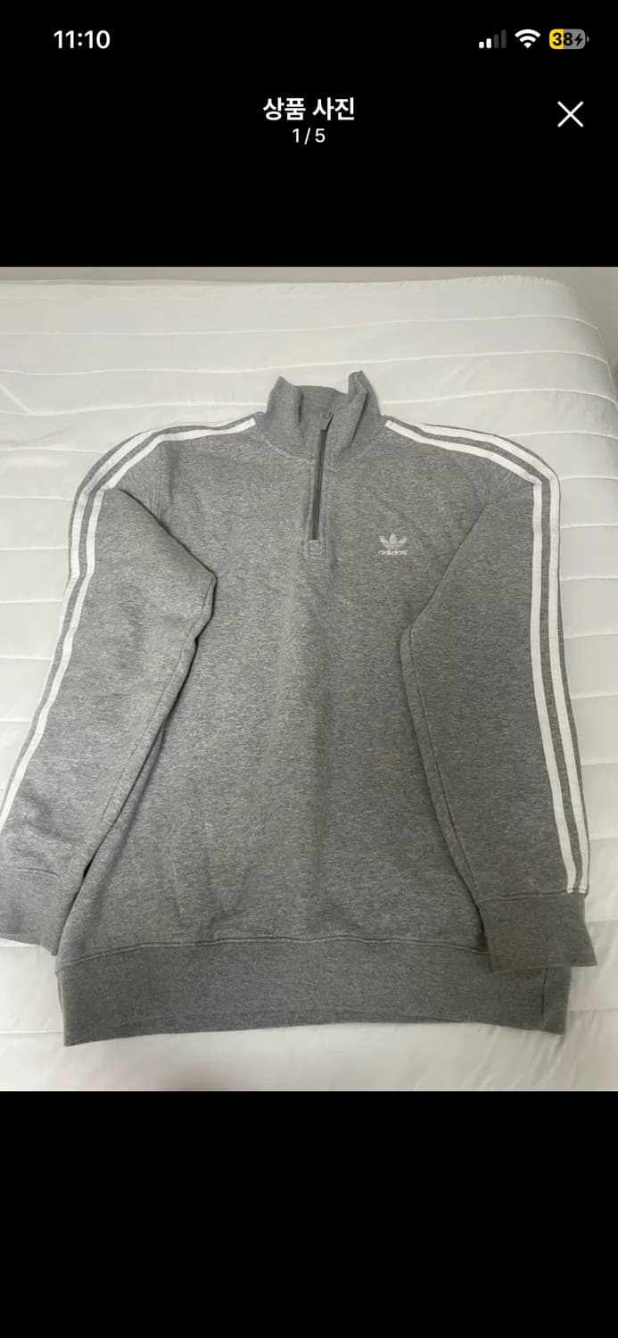 아디다스 삼선 하프집 맨투맨 상품이미지1