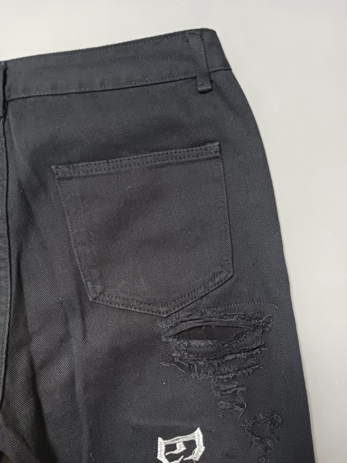 [33] 빈티지 레터링 디스 블랙진 청바지 상품이미지9