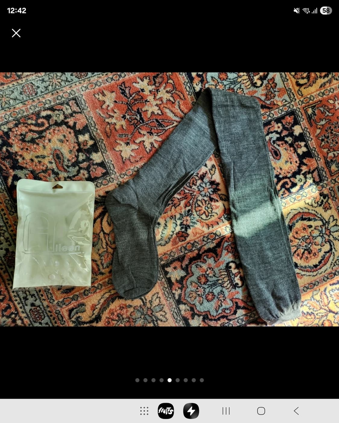 새상 엘린 메리노울 오버 니삭스 검정 챠콜 상품이미지3