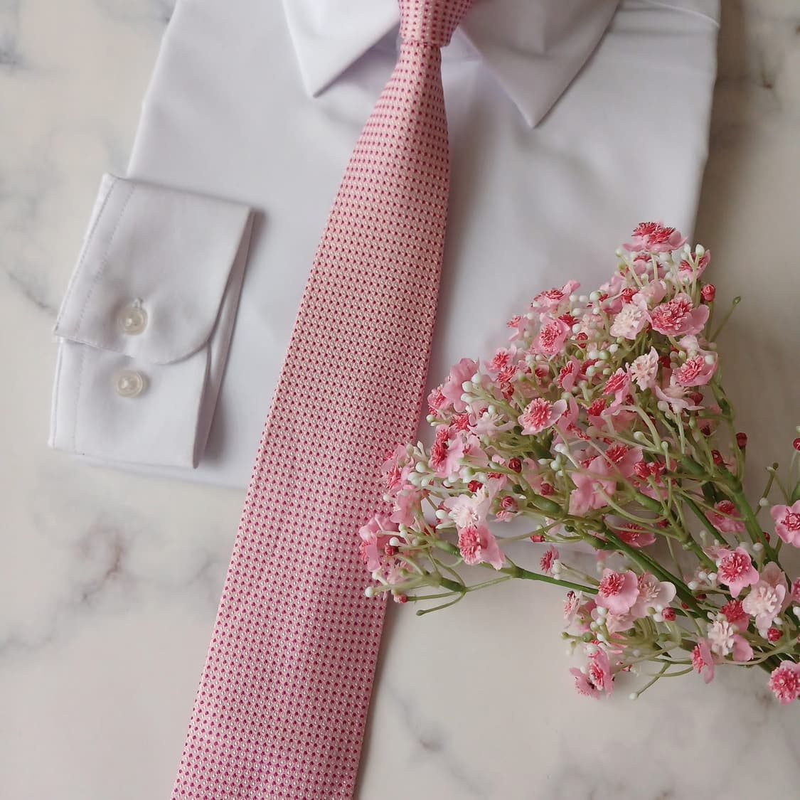 밀라숀 실크 핑크 도트 패턴 넥타이 8.1cm A~B등급 A19727 상품이미지6