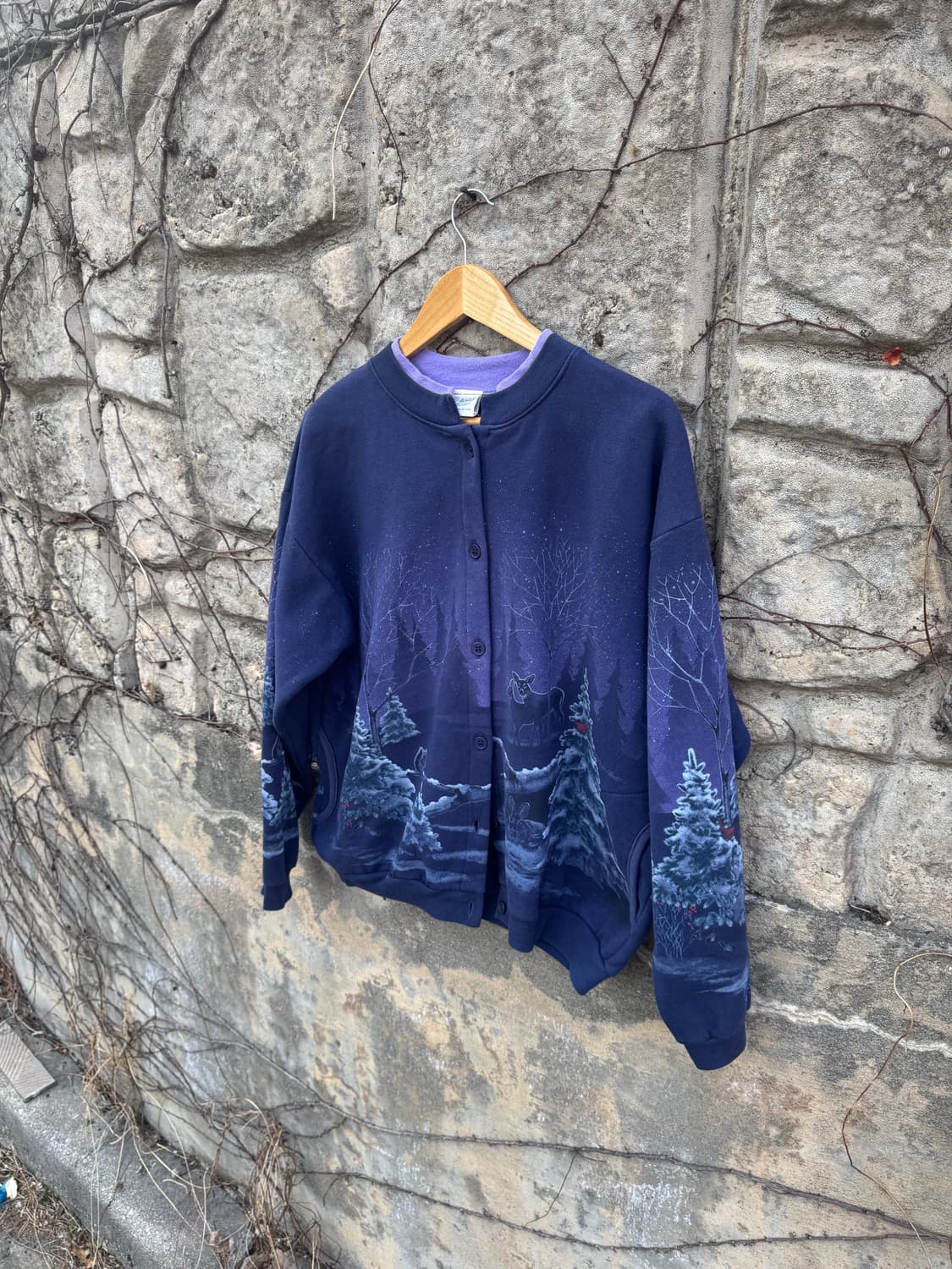 90s artisans 빈티지 동물 프린팅 스웻 셔츠 맨투맨 가디건 상품이미지3