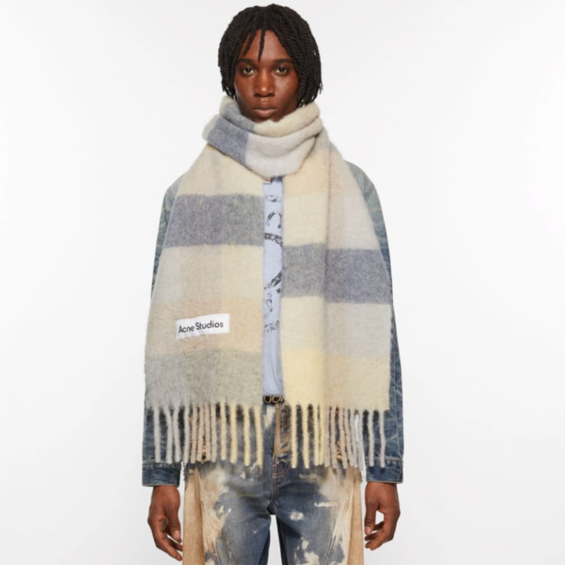 아크네 스튜디오 모헤어 체크 머플러 상품이미지7