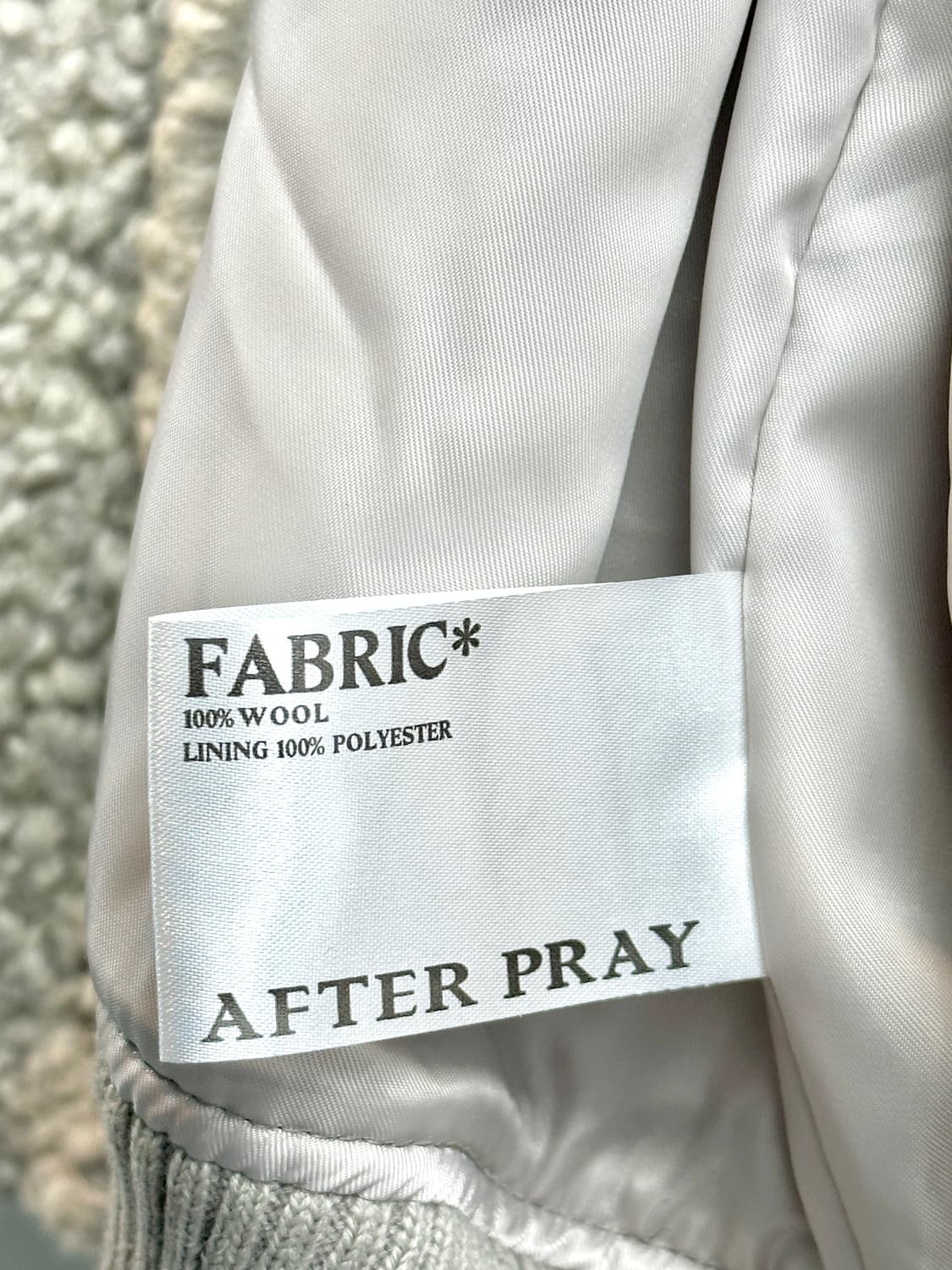 AFTER PRAY 애프터프레이 한정판 부클 자켓 M (크림베이지/민트급 상품이미지9