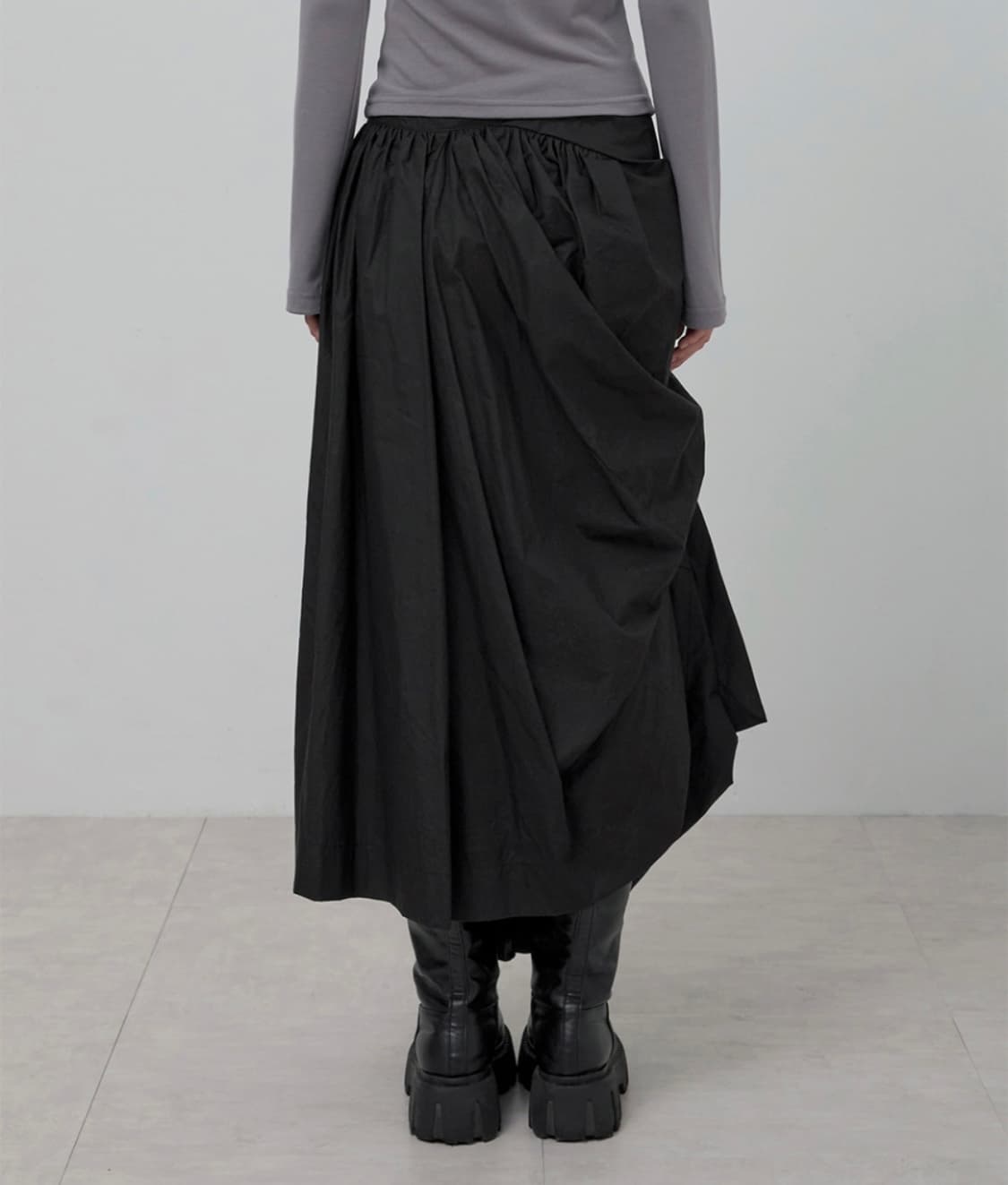 Asymmetrical Draped Layered long skirt 상품이미지3