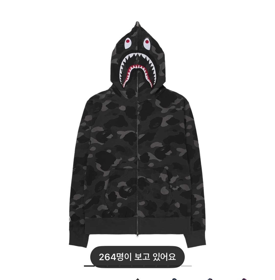 ❤️삽니다❤️ 베이프 킬러 카모 샤크 풀 후드집업 후드 블랙 흑계 상품이미지1