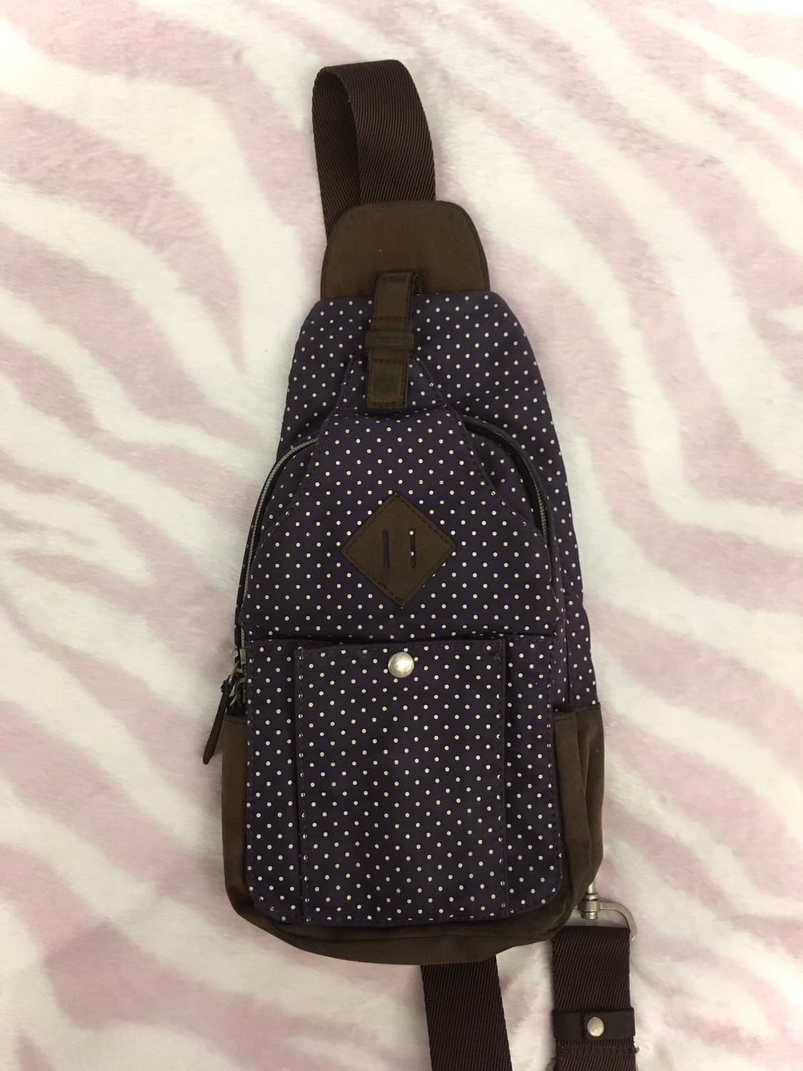 네이비 도트 돼지코 슬링백 헤이세이 모리걸 갸루 바디백 상품이미지1
