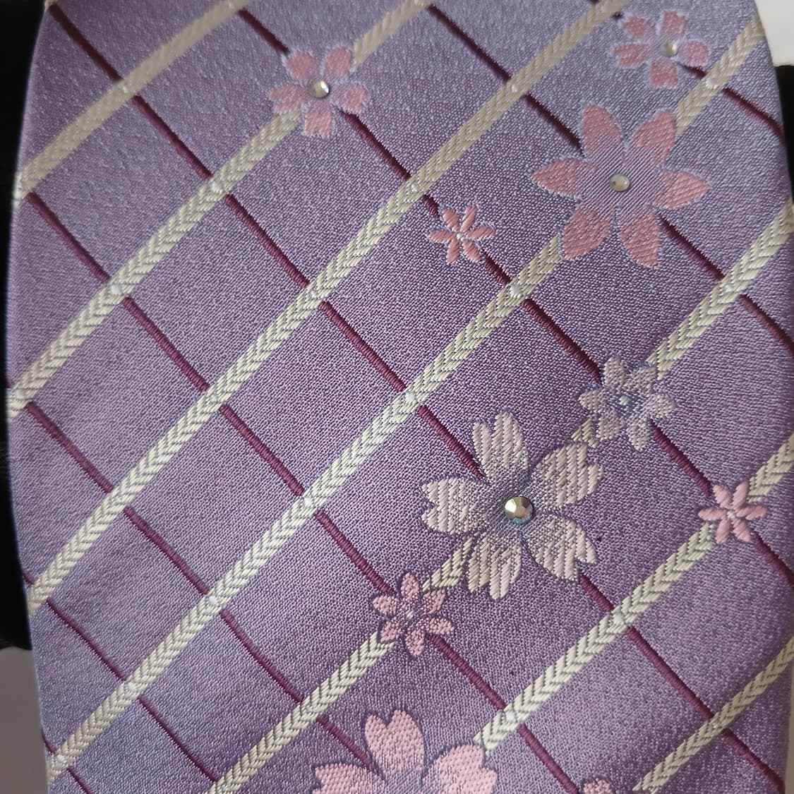 크리지아 실크 바이올렛 패턴 넥타이 9.3cm A등급 A19505
 상품이미지8