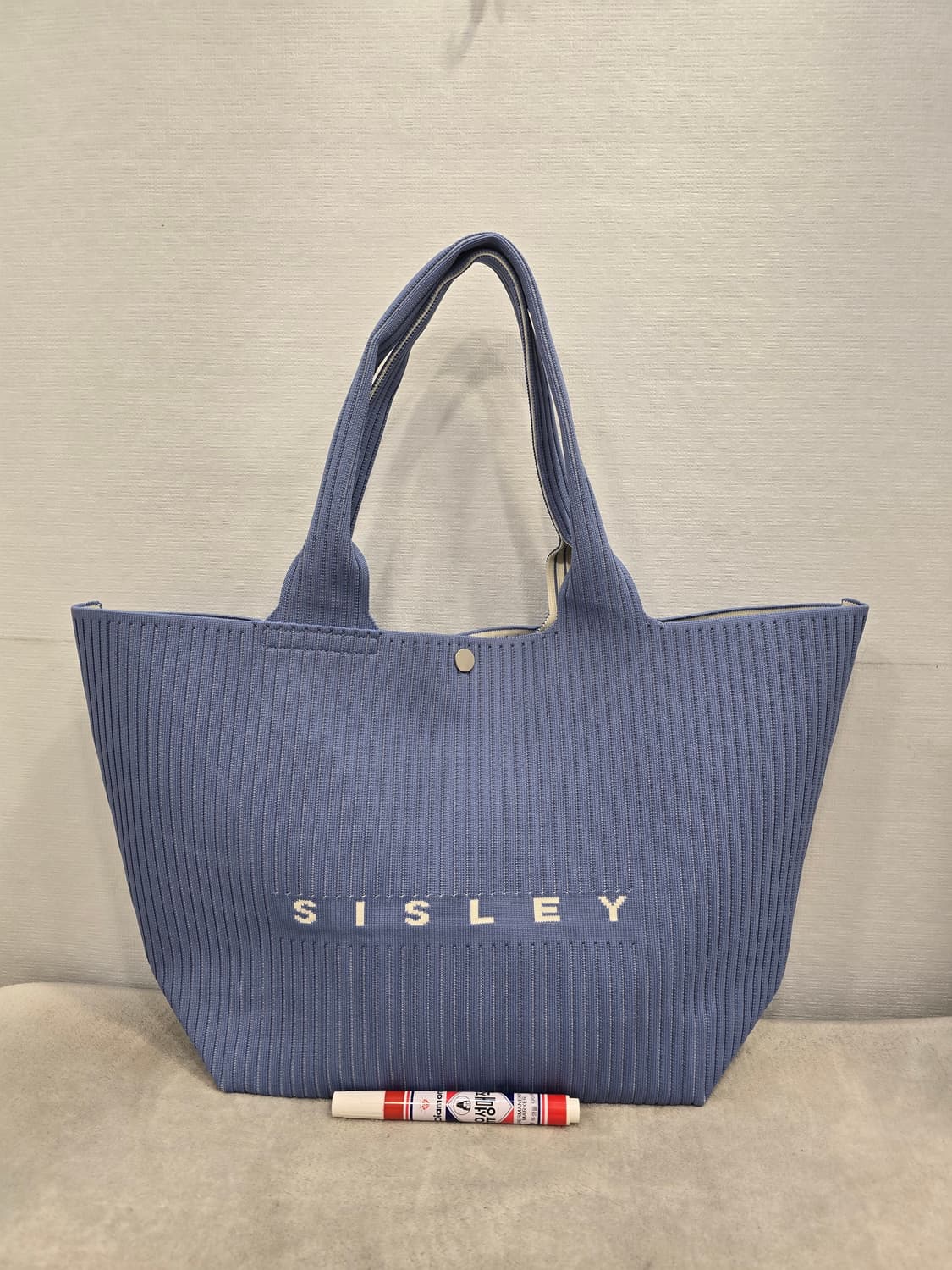 거의새거) 시슬리 블루 니트 토트백 숄더백 상품이미지4
