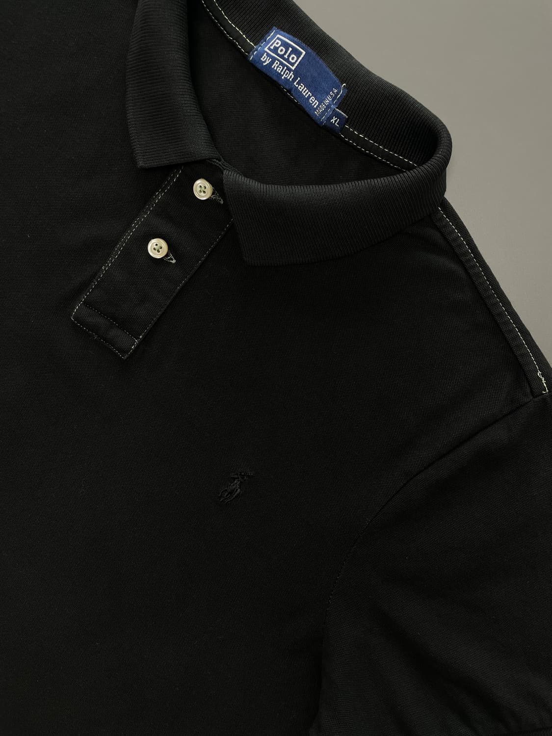 [XL] 폴로 랄프로렌 U.S.A. 블랙 반팔 카라티 상품이미지3