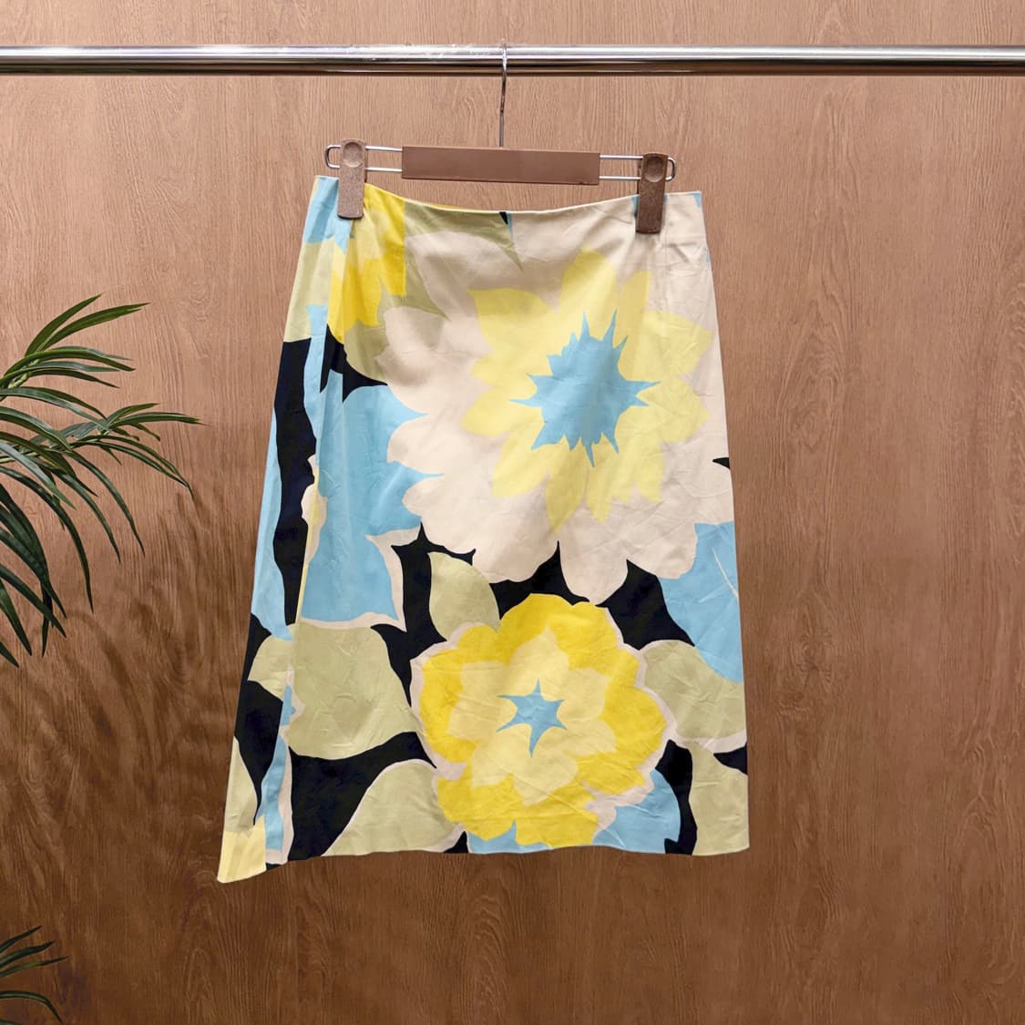 막스마라 위켄드 코튼 미디 스커트 플로럴 패턴 프린팅 A라인 아이보리 상품이미지1