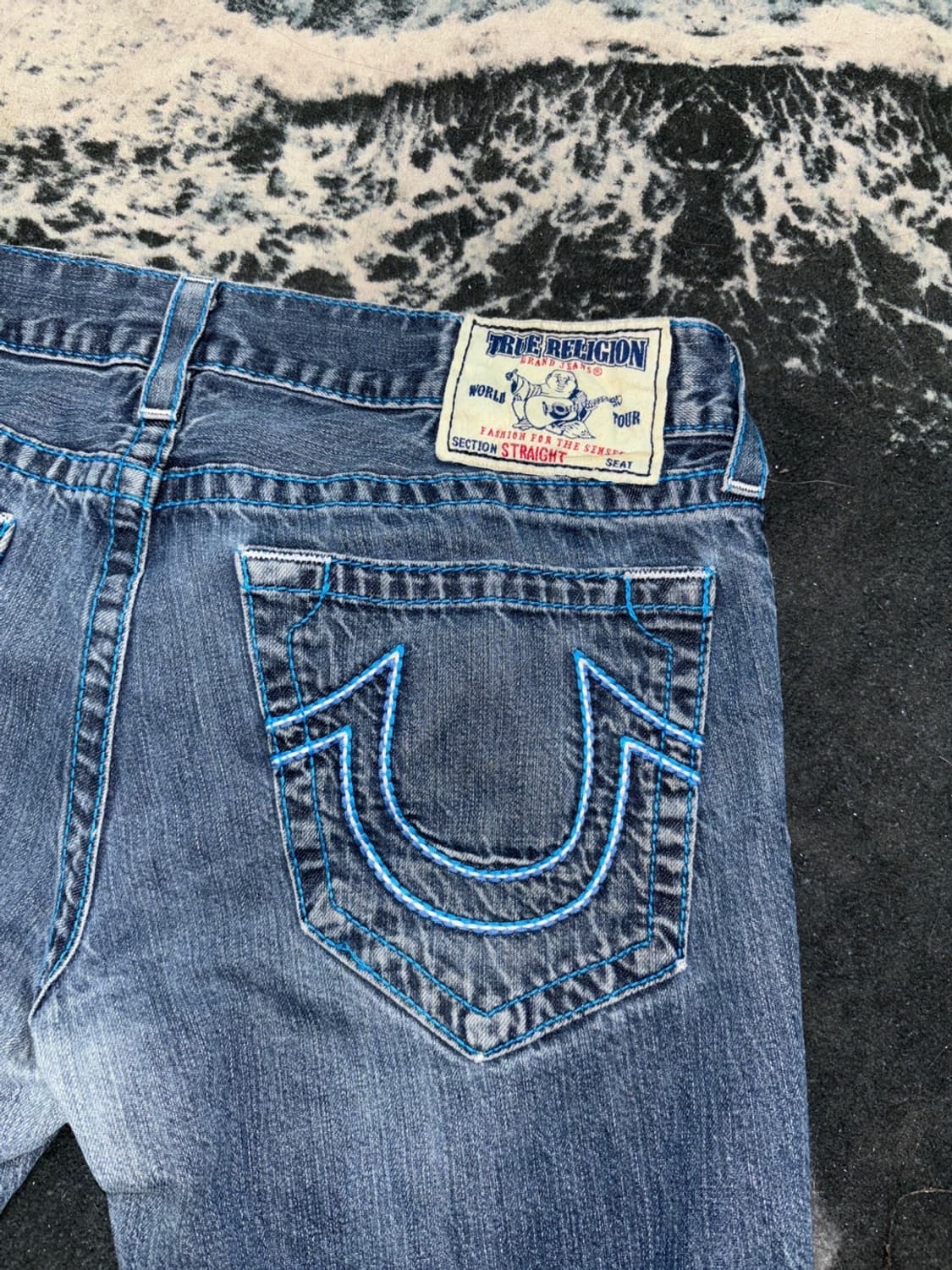 90s TRUE RELIGION 빅 호스슈 스티치 데님 팬츠 상품이미지4