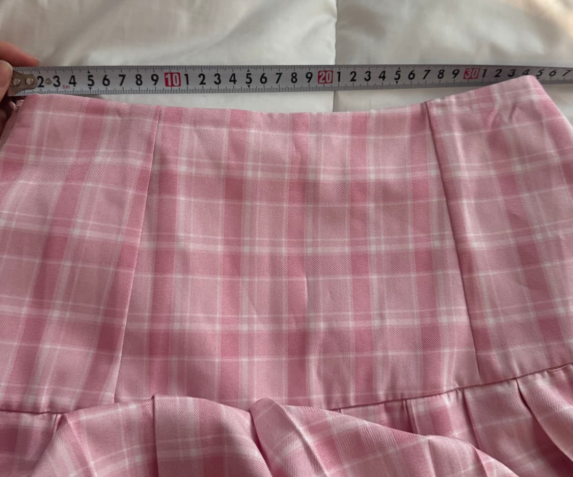 모리걸 핑크 체크 롱 스커트 상품이미지5