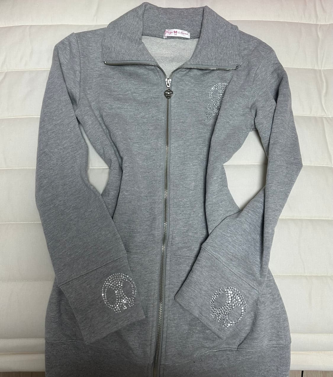 해골 큐빅 투웨이 그레이 집업 빈티지 y2k 펑크 상품이미지1